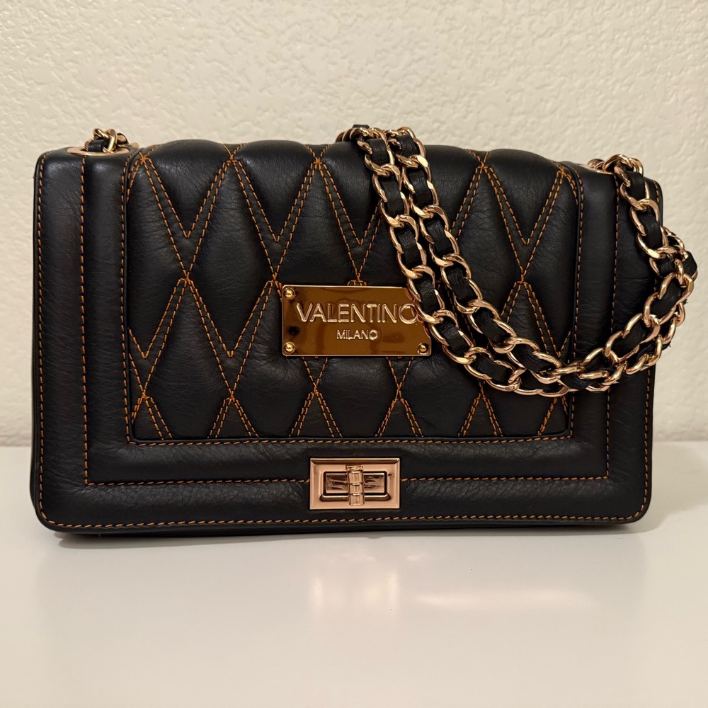 Valentino Garavani Black Quilted Crossbody Bag